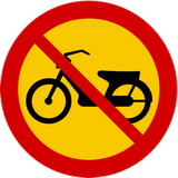 Bromfietsen verboden.
