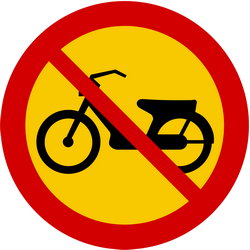 Bromfietsen verboden.
