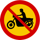 Motorfietsen verboden.