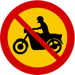 Motorfietsen verboden.
