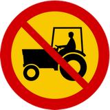 Landbouwvoertuigen verboden.