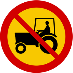 Landbouwvoertuigen verboden.