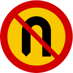 Keren verboden (U-turn).