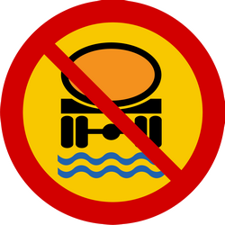 Voertuigen met waterverontreinigende stoffen verboden.