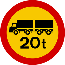 Te zware vrachtwagens met aanhangwagen verboden.