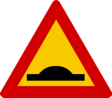 Waarschuwing voor een verkeersdrempel.