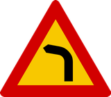 Waarschuwing voor een bocht naar links.