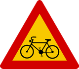 Waarschuwing voor fietsers.
