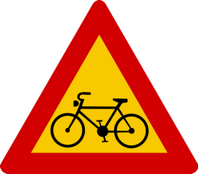 Waarschuwing voor fietsers.