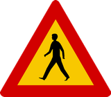 Waarschuwing voor voetgangers.