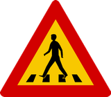 Waarschuwing voor een voetgangersoversteekplaats.