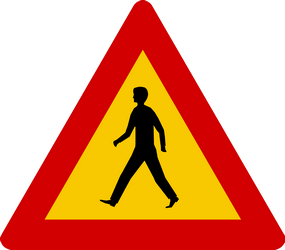 Waarschuwing voor voetgangers.