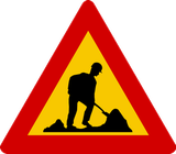 Waarschuwing voor wegwerkzaamheden.