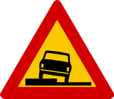 Waarschuwing voor een zachte berm.