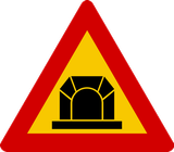 Waarschuwing voor een tunnel.
