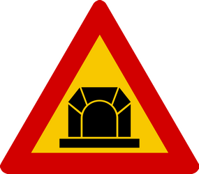 Waarschuwing voor een tunnel.