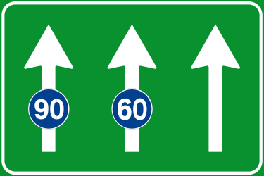 Velocidade mínima da via.