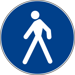 Via obrigatória para peões.