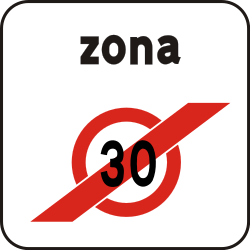 End of the zone with speed limit.