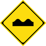 Aviso de faixa de rodagem em mau estado.