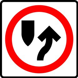 Obstakel rechts voorbijrijden.