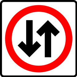 Weg met tweerichtingsverkeer.