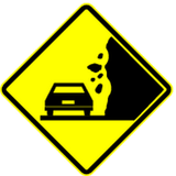 Aviso de queda de pedras.