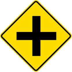 Warning for an uncontrolled crossroad.