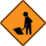 Warning for roadworks.