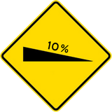 Warning for a steep descent.