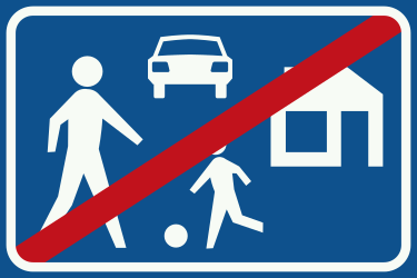 End of the residential area.