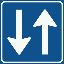 Road with two-way traffic.