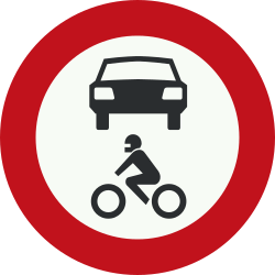 Motorcycles and cars prohibited.