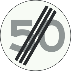 End of the speed limit.