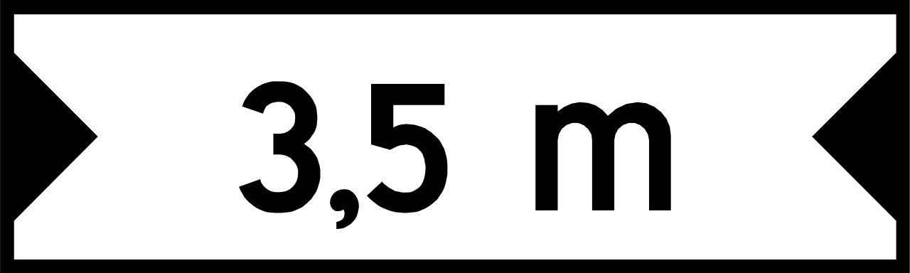 Angegebene Breite.