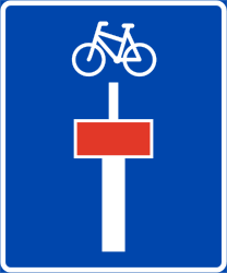 Sackgasse mit Durchgang für Radfahrer.