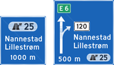 Informatie over de volgende afrit.