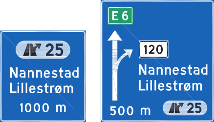 Information über die nächste Ausfahrt.