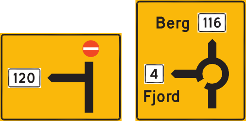 Information über die Richtungen im Kreisverkehr.