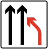 Einde van een rijstrook.