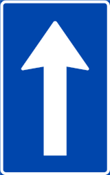 Weg met eenrichtingsverkeer.