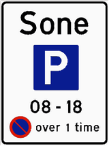 Begin van een parkeerzone.
