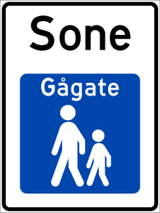 Begin van een voetgangerszone.