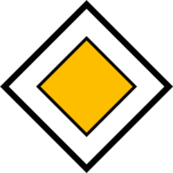 Beginn einer Vorfahrtstraße.