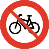 Fietsers verboden.