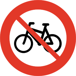 Fietsers verboden.