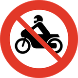 Motorfietsen verboden.