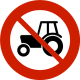 Landbouwvoertuigen verboden.