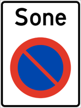 Begin van een parkeerverbodszone.