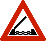 Waarschuwing voor een beweegbare brug.
